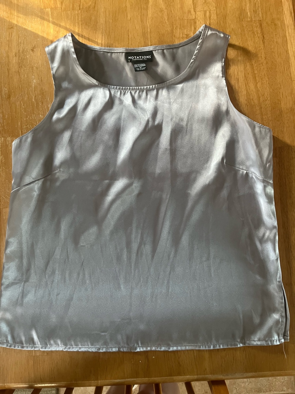 Notations Silver Satin Scoop Neck Camisole